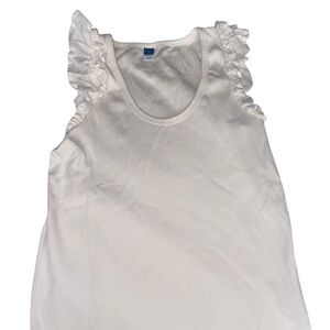 Old Navy White Ruffle Sleeve Tank Top Size Large